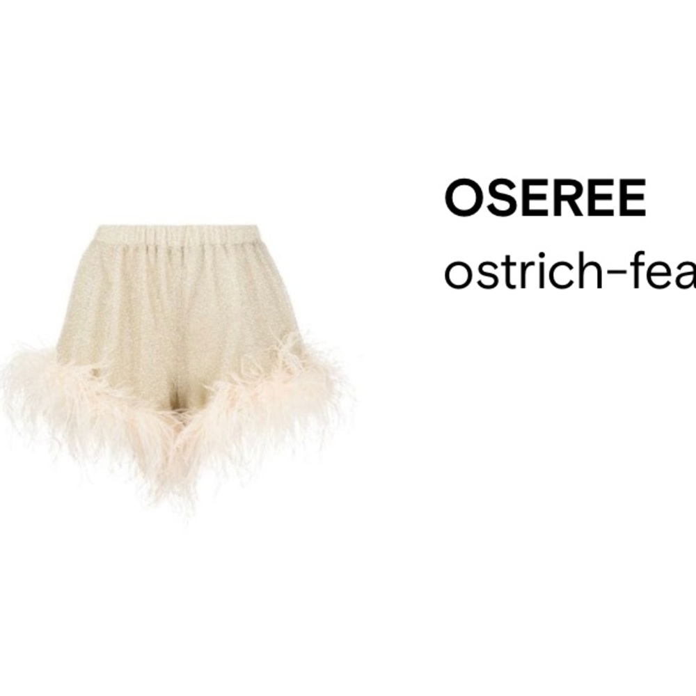Oseree Feather Trim Shorts